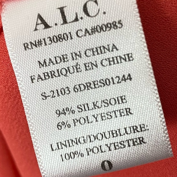 A.L.C. Elara Lurex Silk Maxi Coral Pink Dress Halter Tiered - Picture 6 of 6